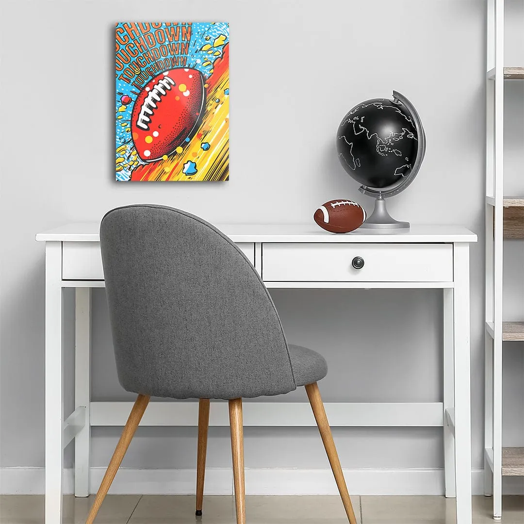 Touchdown Pop Art Yellow - Metal Wall Art