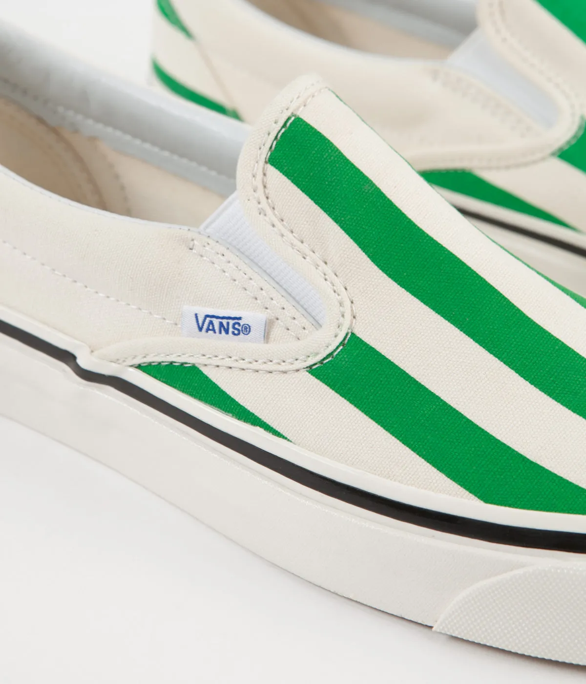 Vans Classic Slip-On 98 DX Anaheim Factory Shoes - OG White / OG Emerald / Big Stripes