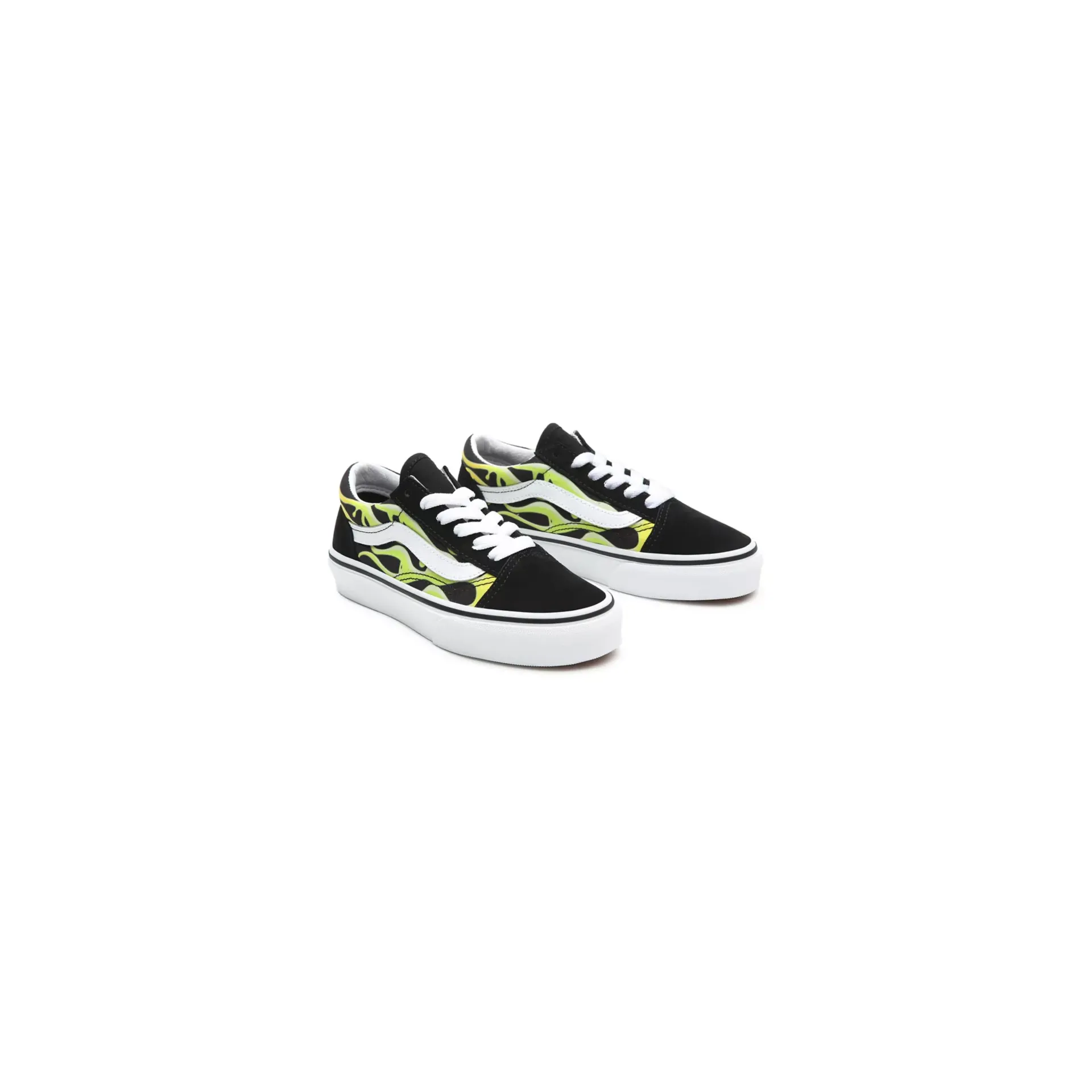 Vans Kid's Slime Flame Old Skool Shoes - Black / True White