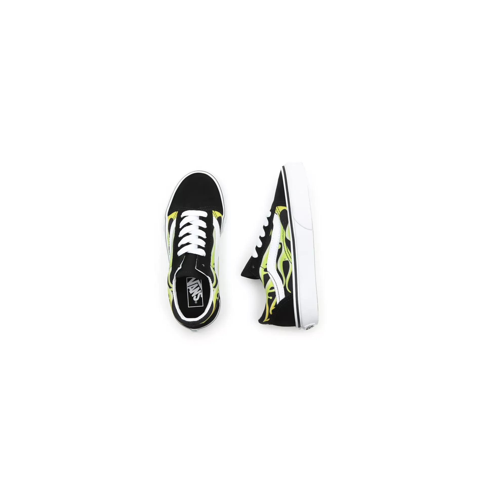 Vans Kid's Slime Flame Old Skool Shoes - Black / True White