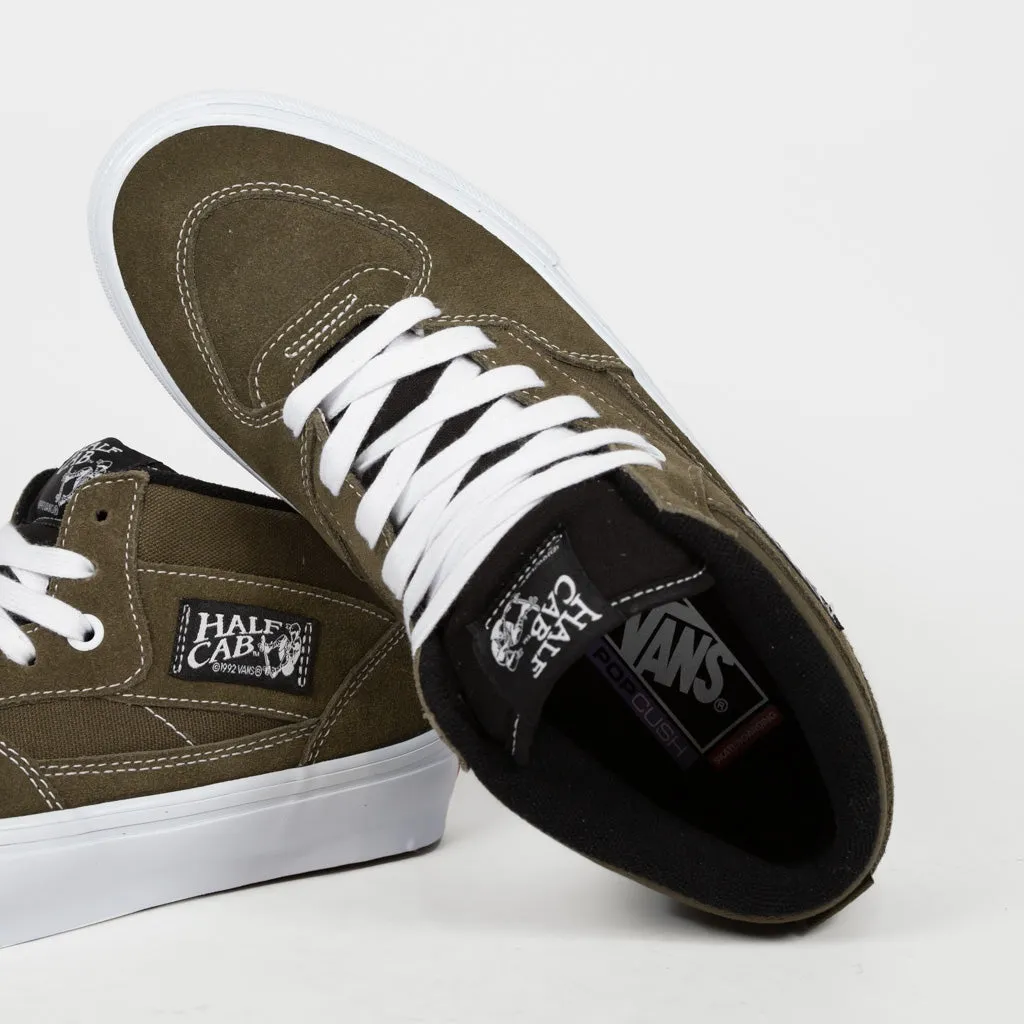 Vans - Skate Half Cab Shoes - Dark Olive / White