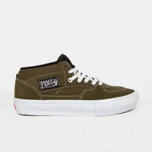 Vans - Skate Half Cab Shoes - Dark Olive / White