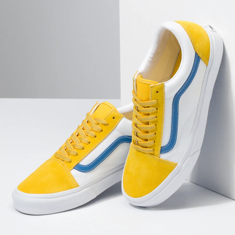 Vans Unisex Sports Pop Old Skool Shoes - White / Yellow / Blue