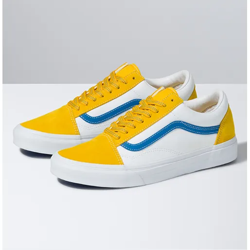 Vans Unisex Sports Pop Old Skool Shoes - White / Yellow / Blue