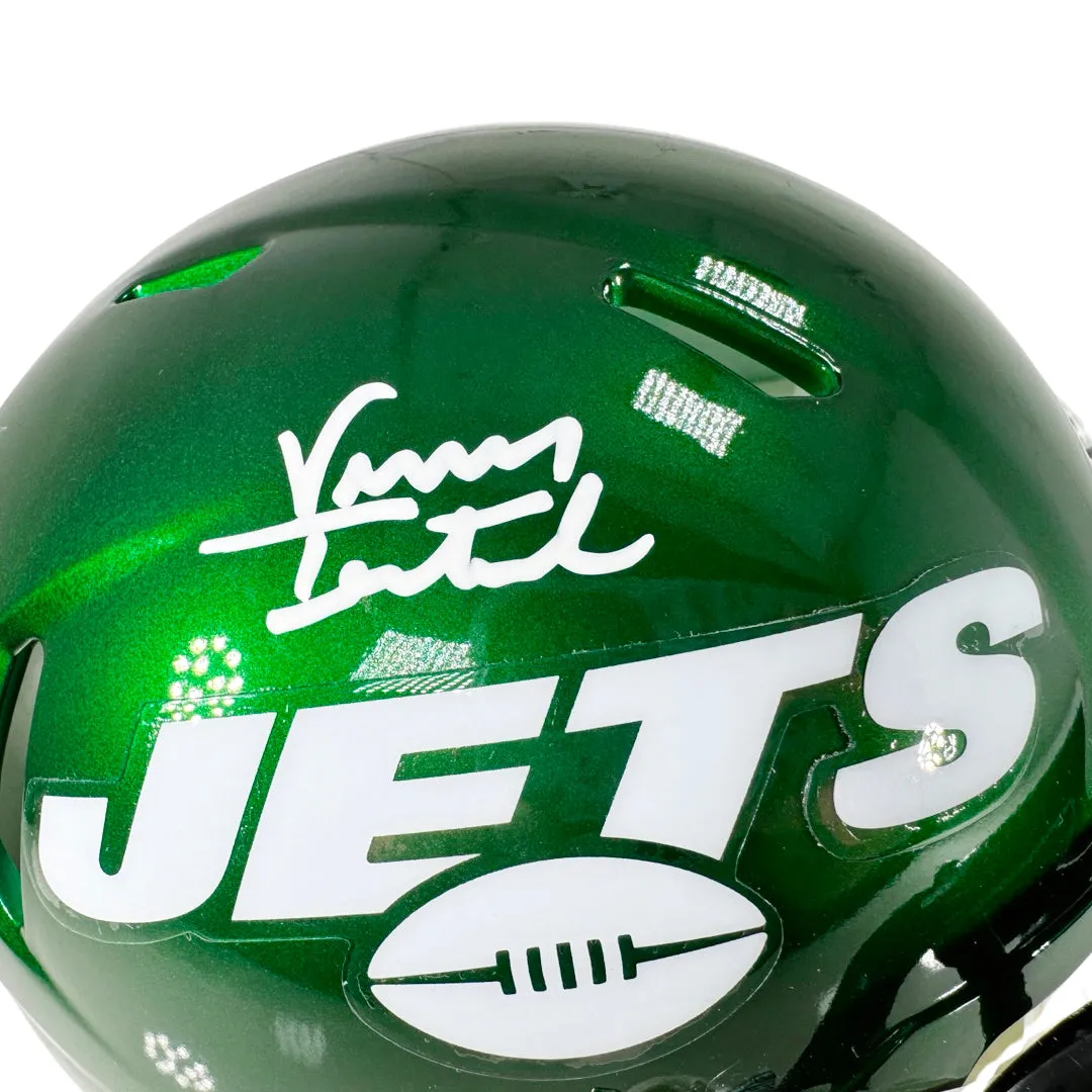 Vinny Testaverde Signed New York Jets Speed Mini Football Helmet (Beckett)