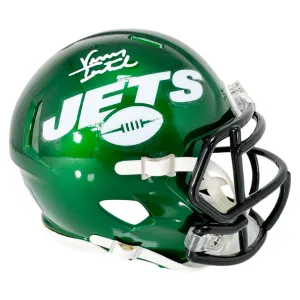 Vinny Testaverde Signed New York Jets Speed Mini Football Helmet (Beckett)