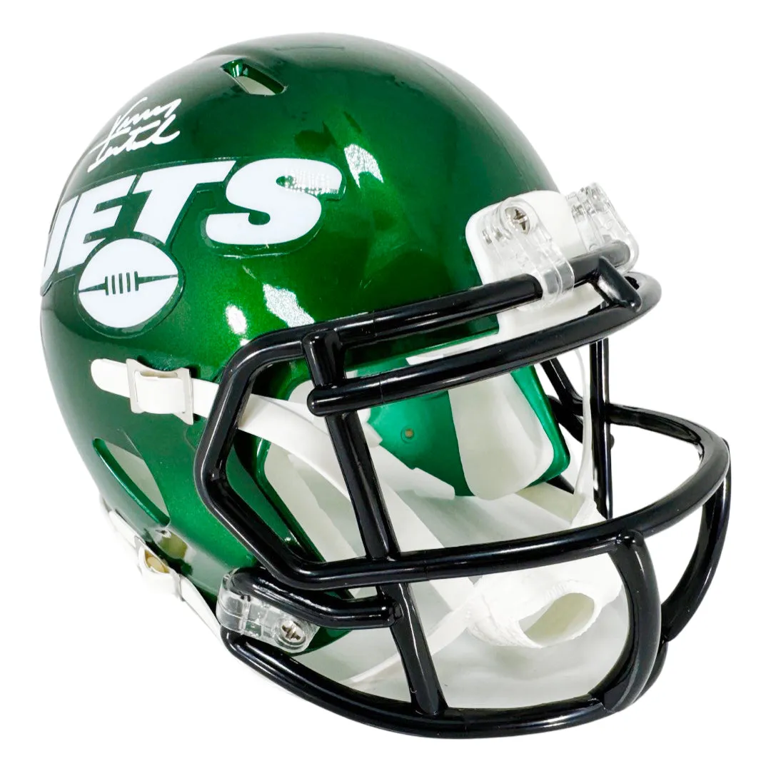 Vinny Testaverde Signed New York Jets Speed Mini Football Helmet (Beckett)