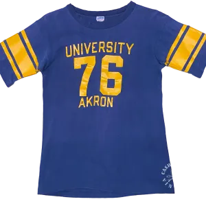 Vintage 1970's Champion Blue Bar University of Akron Football T-Shirt Size: M