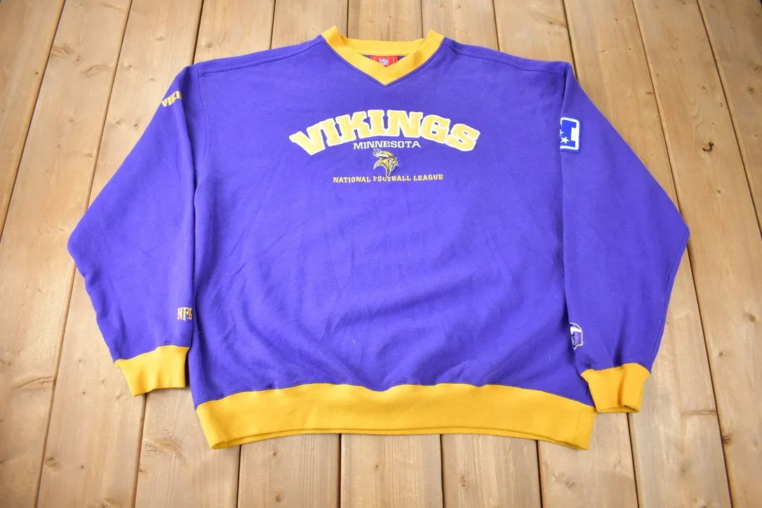 Vintage 1990s Minnesota Vikings NFL Embroidered Football Sweatshirt Size XXL