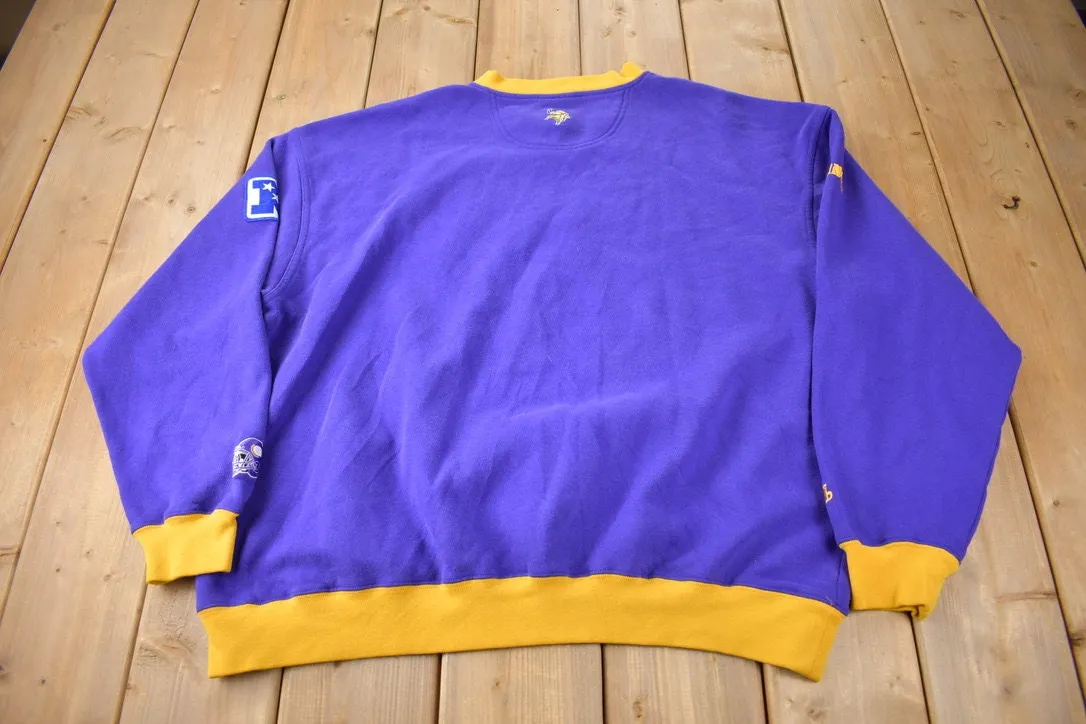 Vintage 1990s Minnesota Vikings NFL Embroidered Football Sweatshirt Size XXL