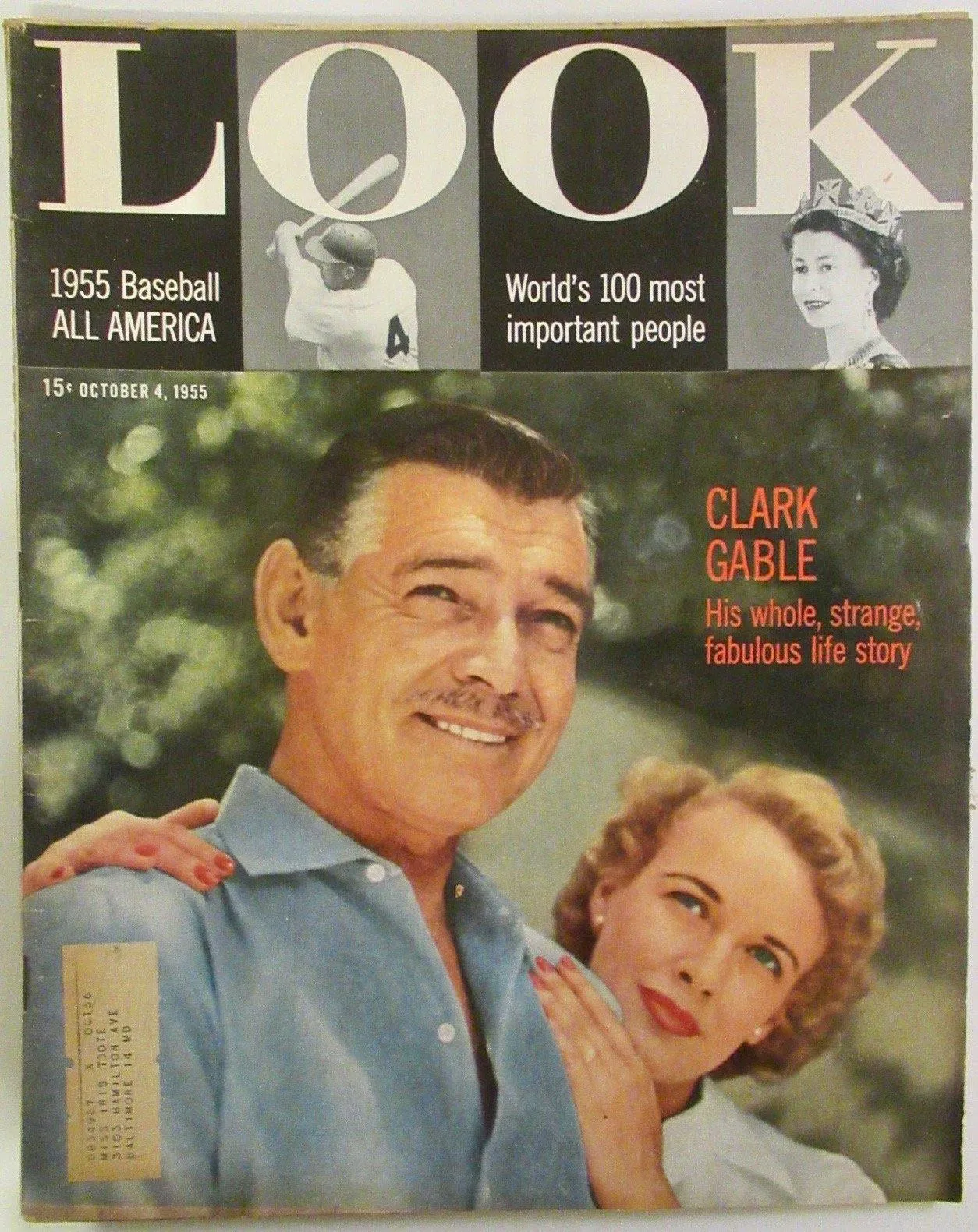 Vintage LOOK Magazine October 4, 1955, Clark Gable, Baseball