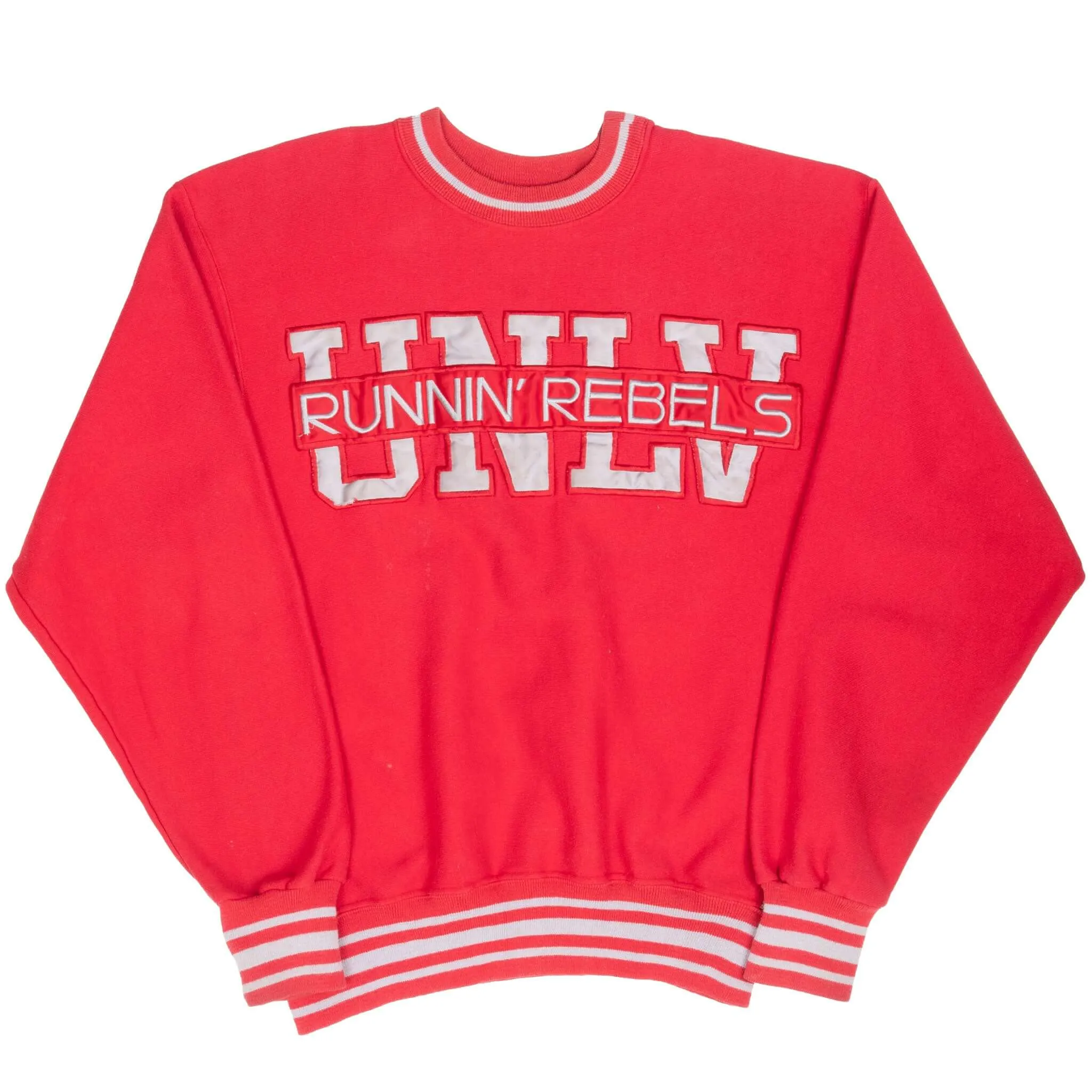 VINTAGE UNLV LAS VEGAS RUNNING REBELS RED SWEATSHIRT 1990S LARGE MADE IN USA