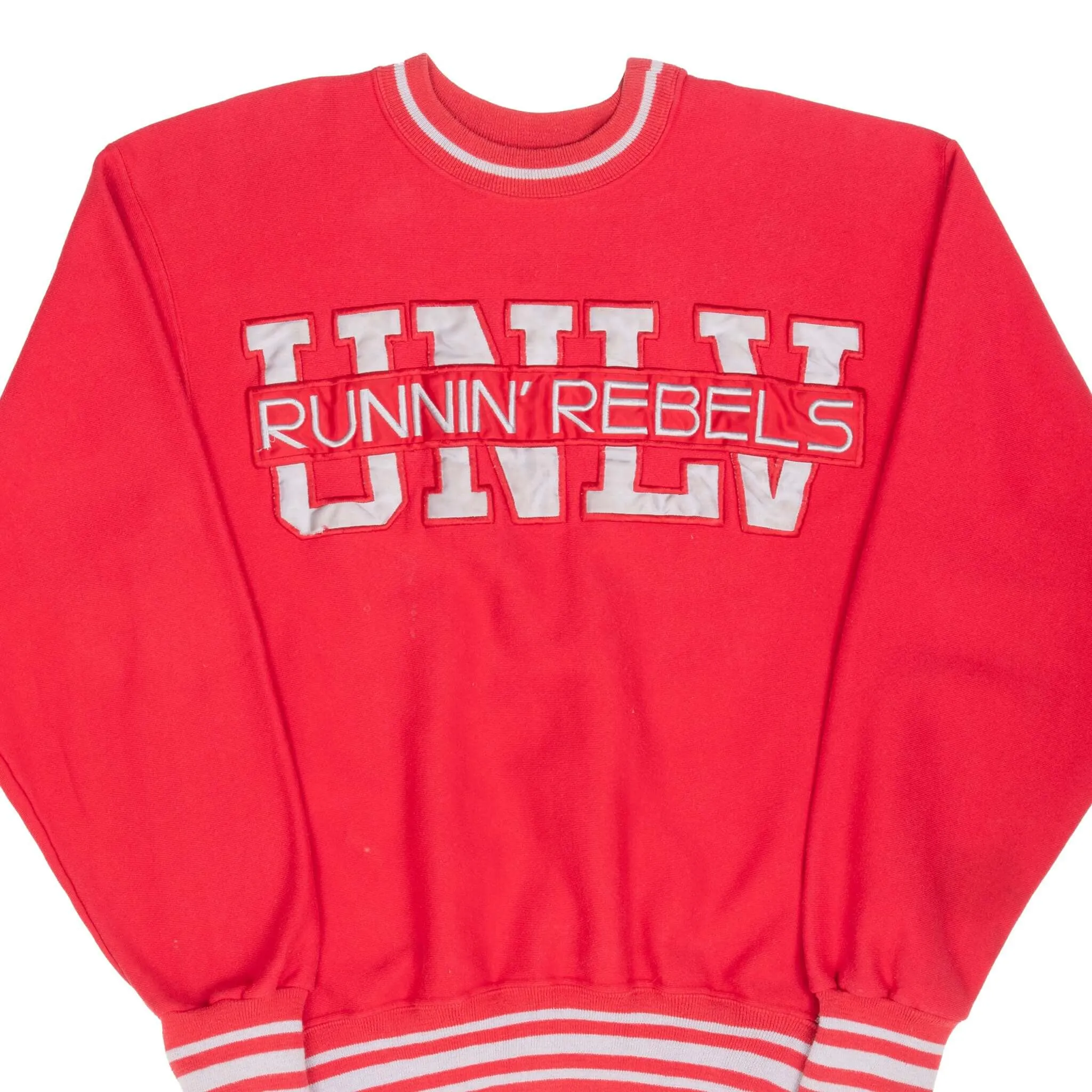 VINTAGE UNLV LAS VEGAS RUNNING REBELS RED SWEATSHIRT 1990S LARGE MADE IN USA