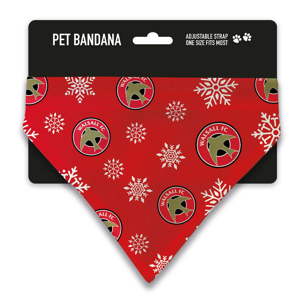 Walsall FC Christmas Snow Pet Bandana