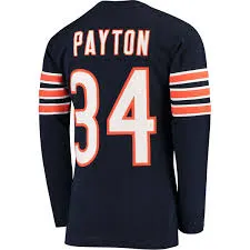 Walter Payton Chicago Bears Long Sleeve Vintage Style Throwback Football Jersey