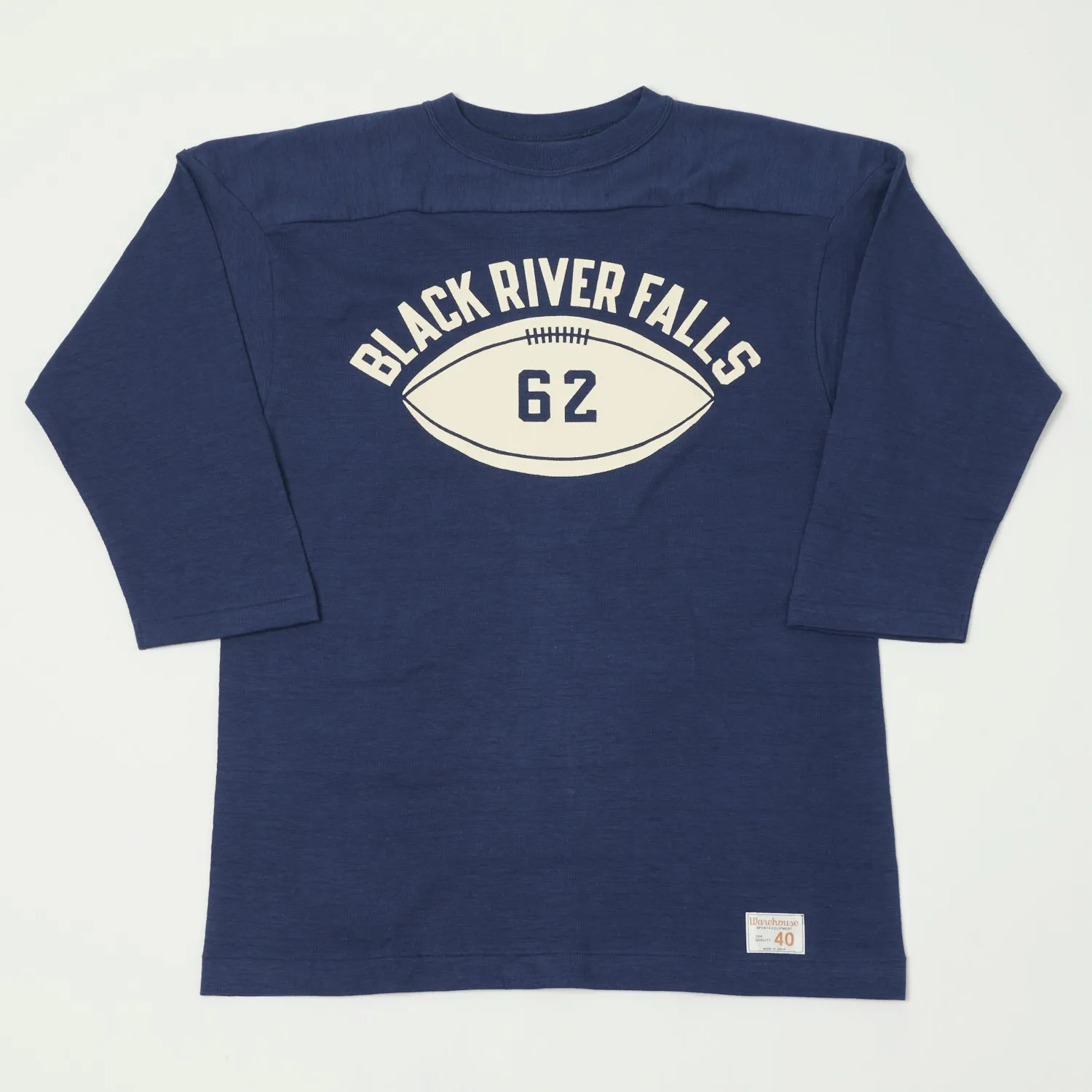 Warehouse & Co 4063 'Black River Falls' 3/4 Sleeve Football Tee - Navy