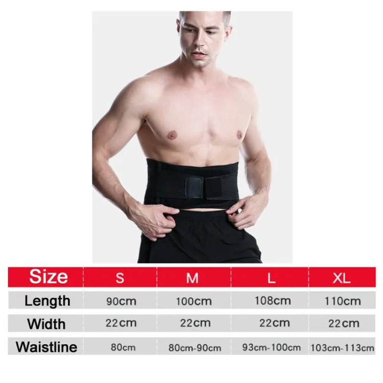 Webbing Breathable Waist Belt Squat Weightlifting Fitness Steel Plate Back Support Belt, Specification: L(Black)