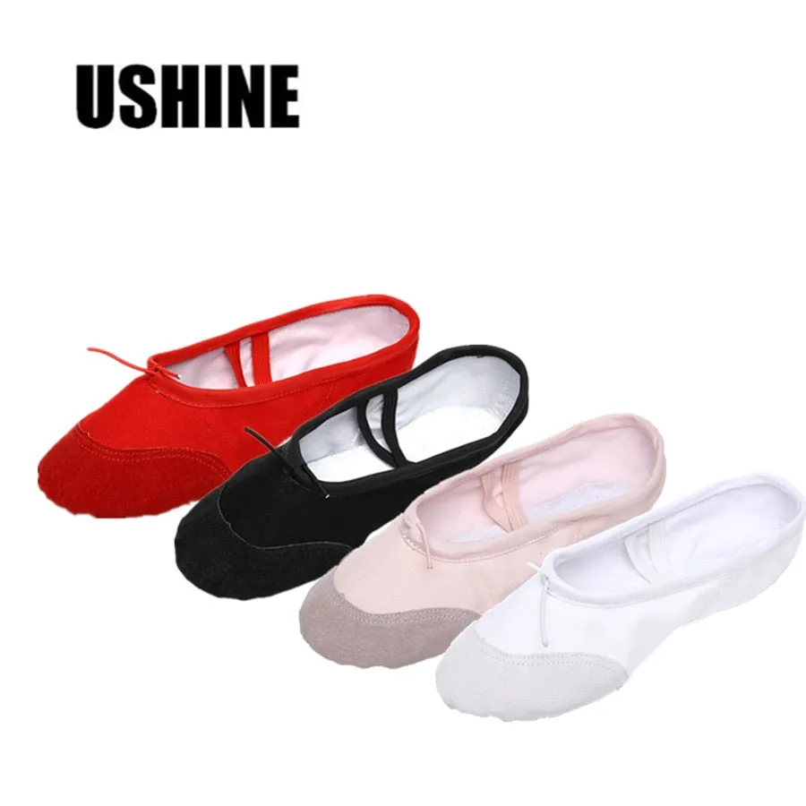 Women Yoga Gym Flat Slippers Canvas Ballet Dance Footwear Shoes