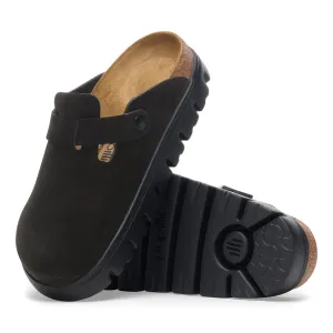 Women's Birkenstock Papillio Boston Chunky Suede Leather Color: Black