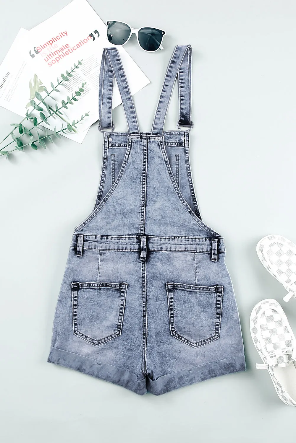 Women’s Casual Denim Bib Overalls Shorts Rompers Playsuit