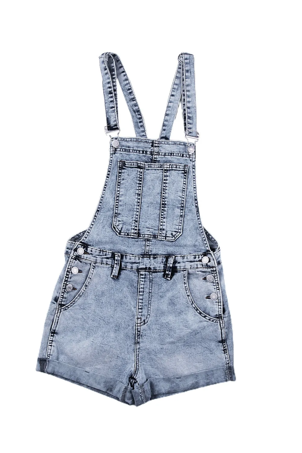 Women’s Casual Denim Bib Overalls Shorts Rompers Playsuit