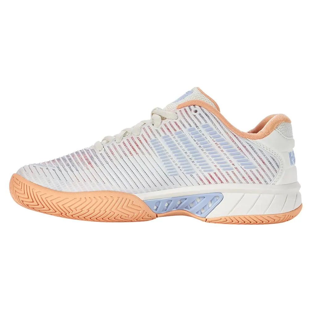 Women's Hypercourt Express 2 Tennis Shoes Star White and Peach Fuzz