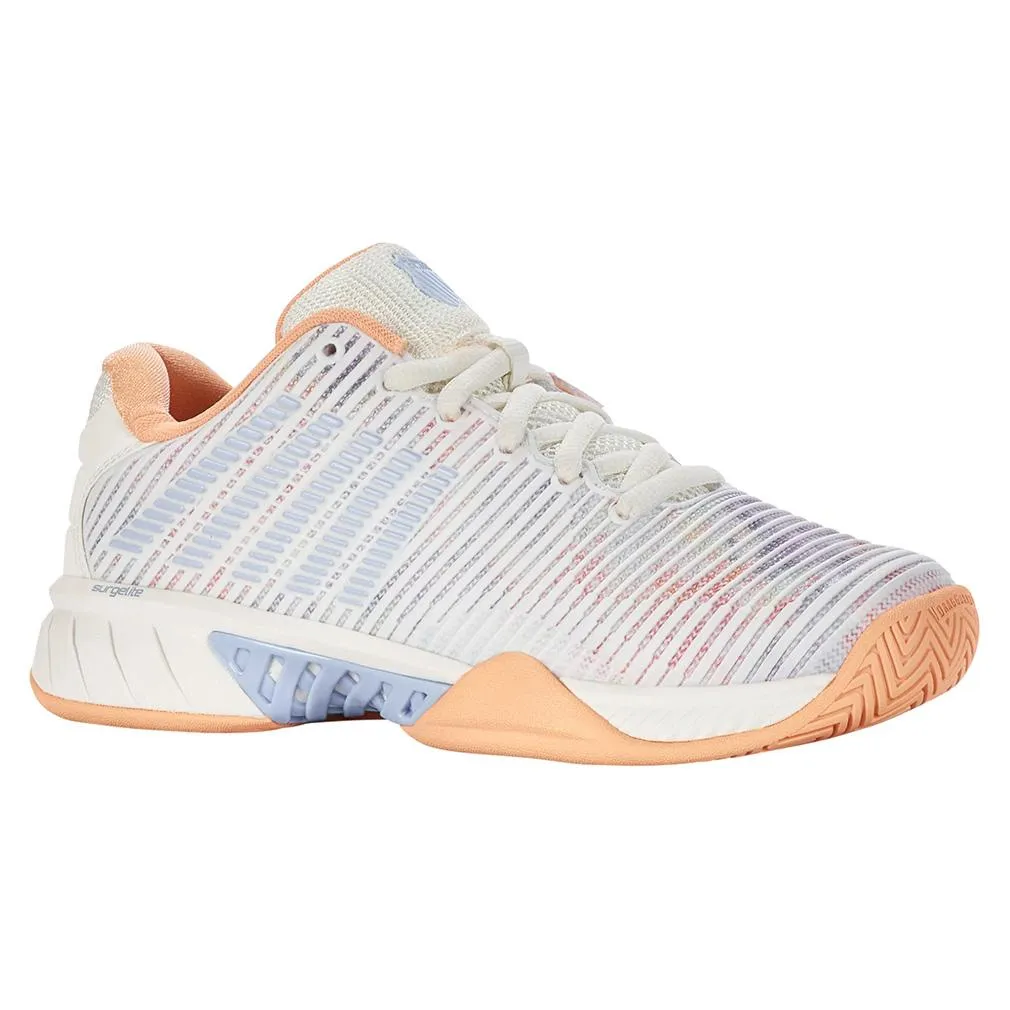 Women's Hypercourt Express 2 Tennis Shoes Star White and Peach Fuzz