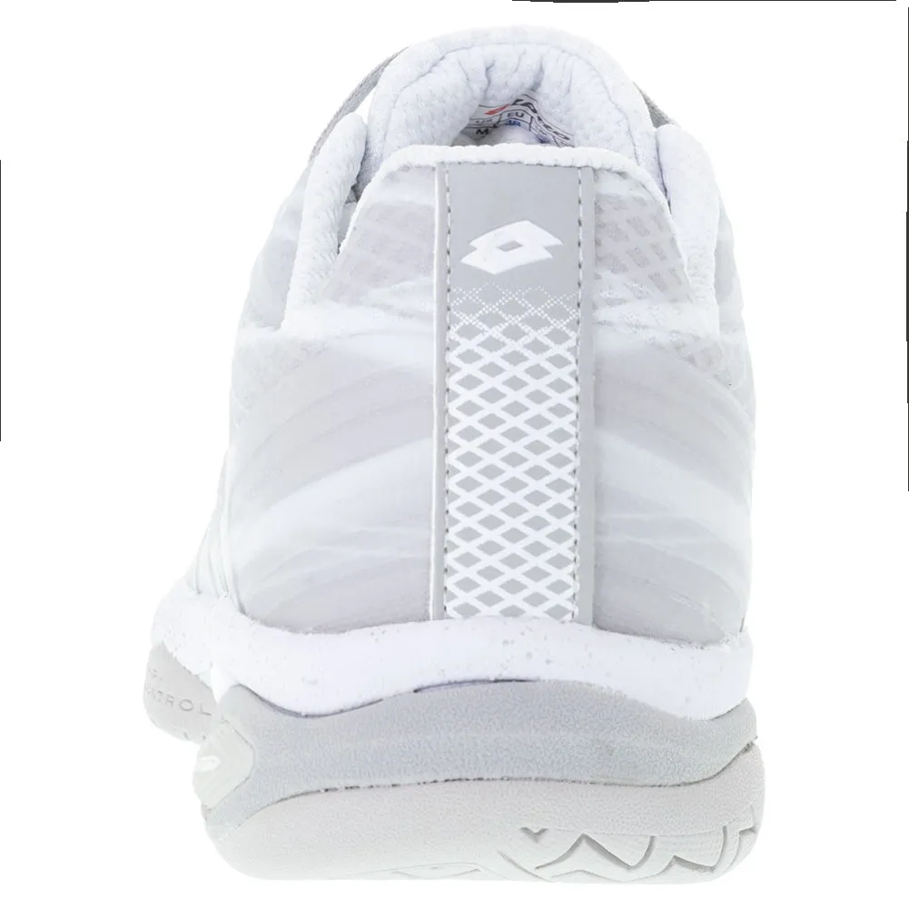 Women's Mirage 300 Speed Tennis Shoes All White and Silver Metal 2