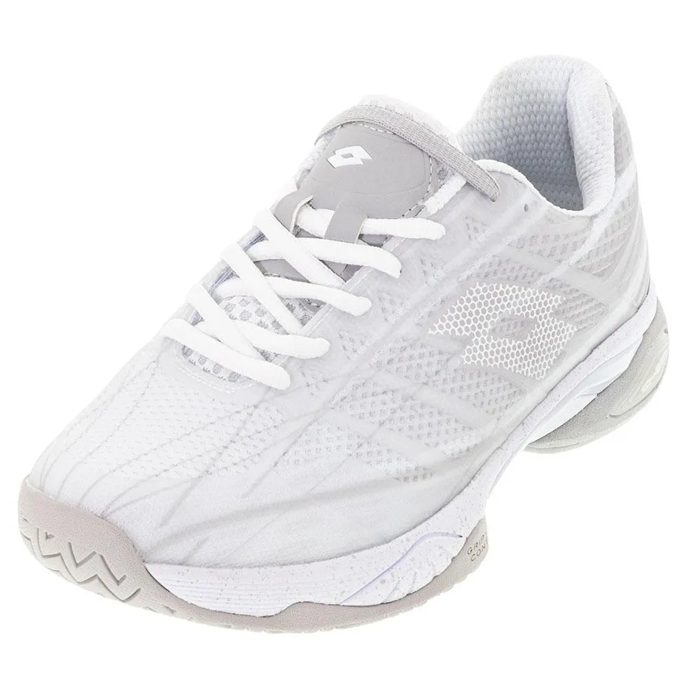 Women's Mirage 300 Speed Tennis Shoes All White and Silver Metal 2