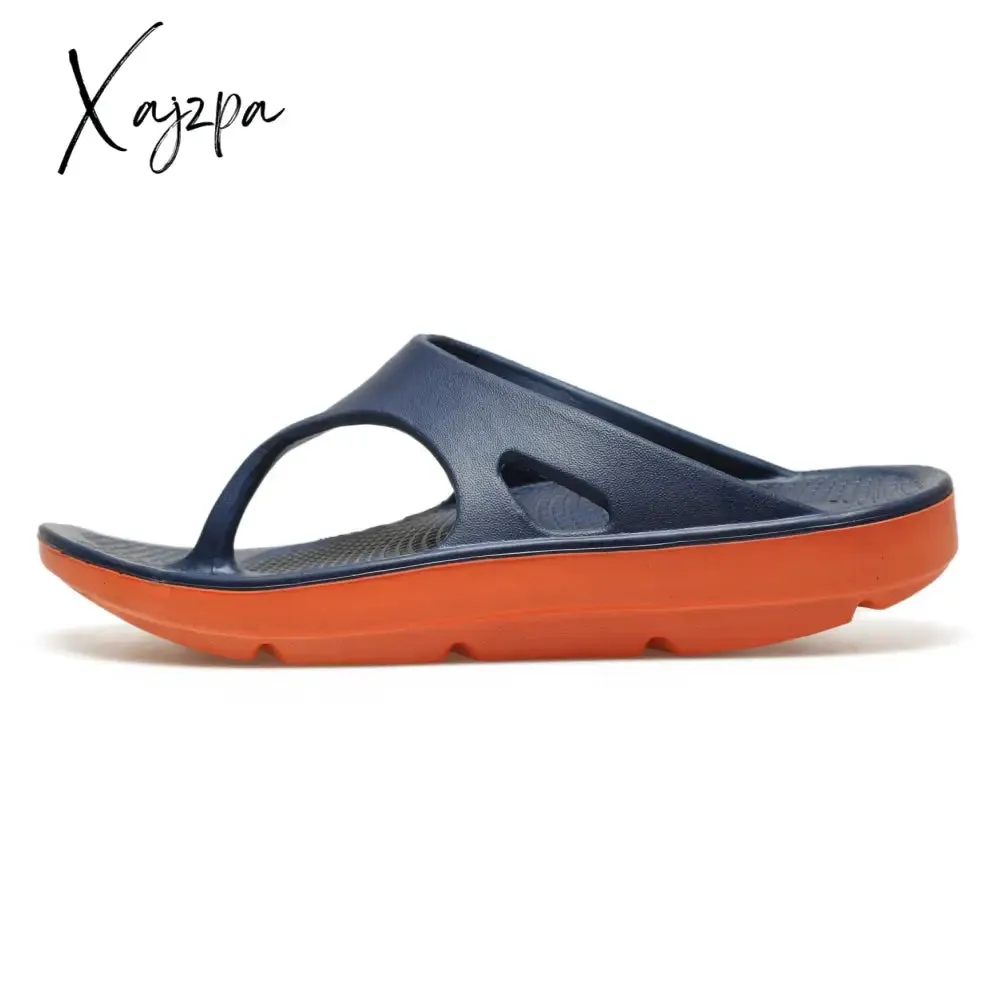 Xajzpa - Summer Flip Flop Men Thick Soled Beach Shoes Arch Slippers Shock Absorption Slippers Large Size EUR 40-49