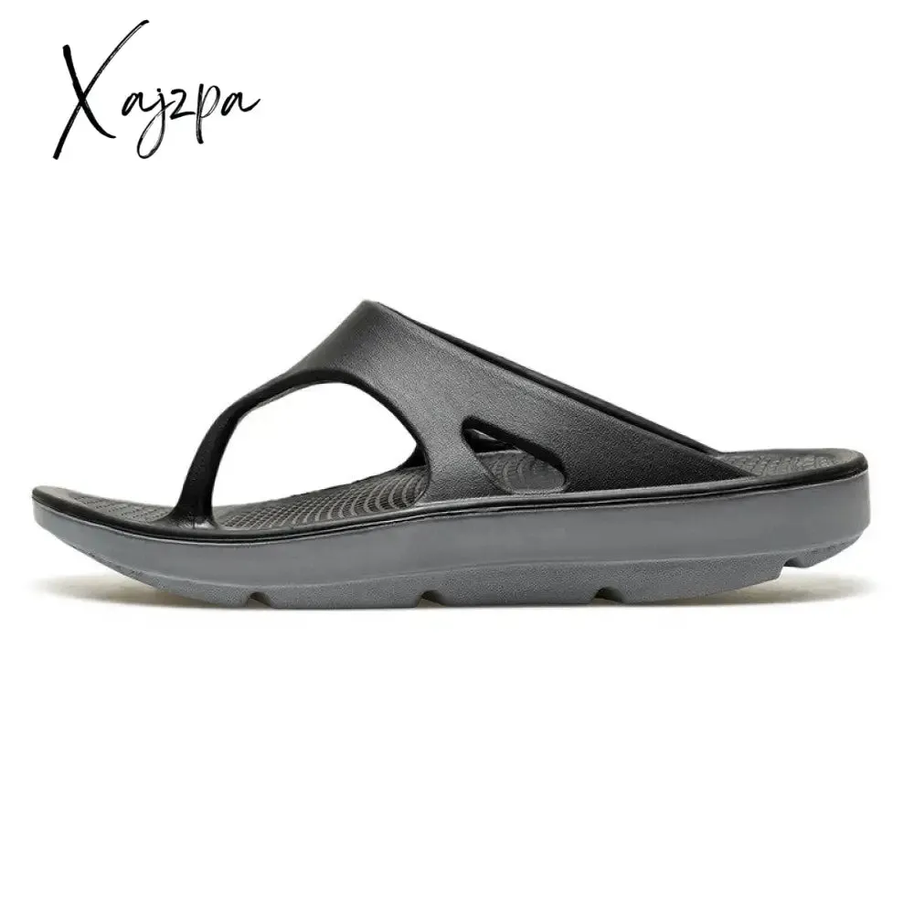 Xajzpa - Summer Flip Flop Men Thick Soled Beach Shoes Arch Slippers Shock Absorption Slippers Large Size EUR 40-49