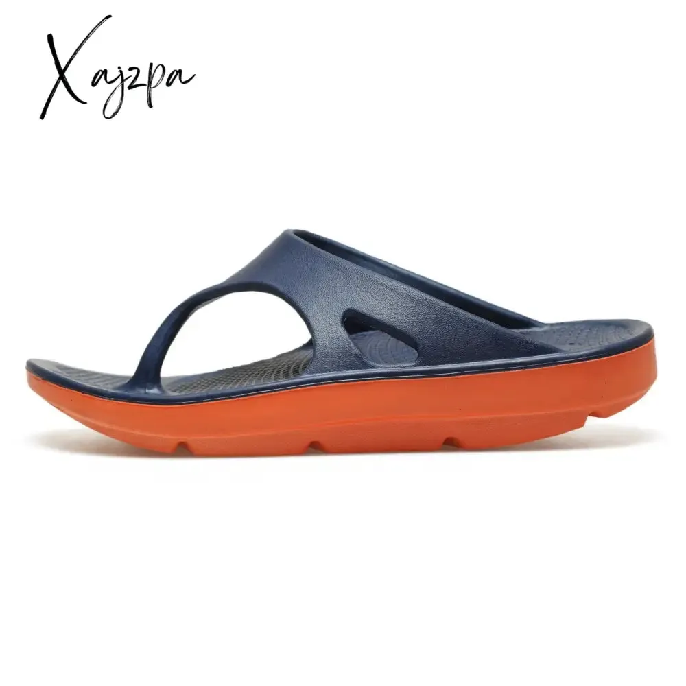 Xajzpa - Summer Flip Flop Men Thick Soled Beach Shoes Arch Slippers Shock Absorption Slippers Large Size EUR 40-49