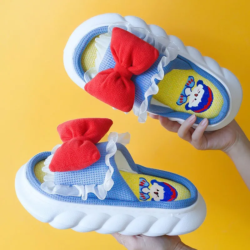 xiangtuibao All Senson Designer Slippers Cute Cartoon Lovely Animals Bedroom Cotton Home Shoes Indoor Thick Sole Couples Men Women