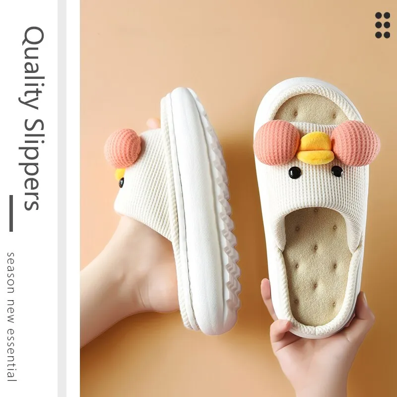 xiangtuibao All Senson Designer Slippers Cute Cartoon Lovely Animals Bedroom Cotton Home Shoes Indoor Thick Sole Couples Men Women