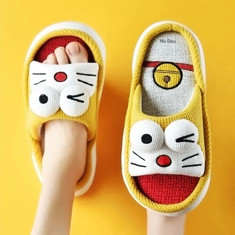 xiangtuibao All Senson Designer Slippers Cute Cartoon Lovely Animals Bedroom Cotton Home Shoes Indoor Thick Sole Couples Men Women