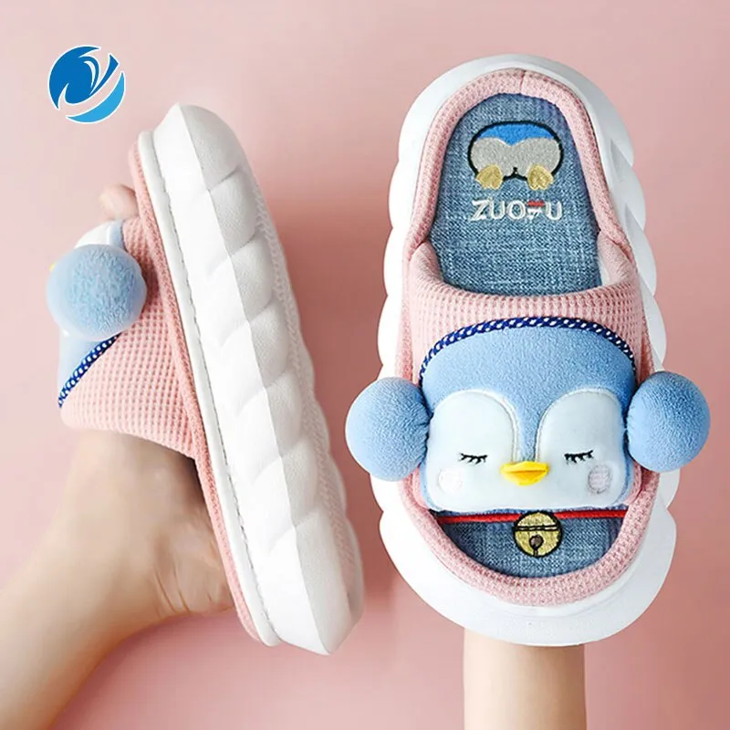 xiangtuibao All Senson Designer Slippers Cute Cartoon Lovely Animals Bedroom Cotton Home Shoes Indoor Thick Sole Couples Men Women