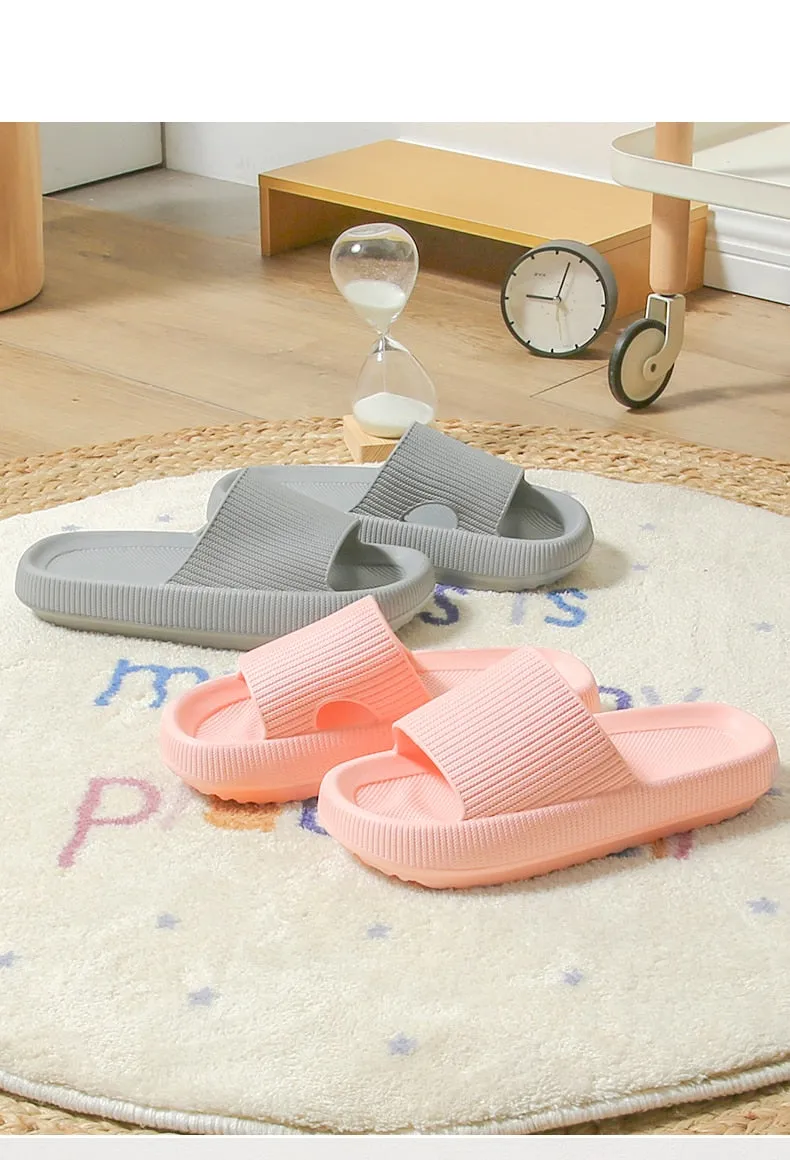 Yeknu Women Thick Platform Slippers Summer Beach Eva Soft Sole Slide Sandals Leisure Men Ladies Indoor Bathroom Anti-slip Shoes