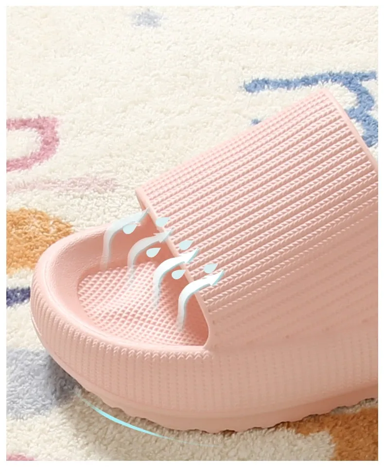 Yeknu Women Thick Platform Slippers Summer Beach Eva Soft Sole Slide Sandals Leisure Men Ladies Indoor Bathroom Anti-slip Shoes