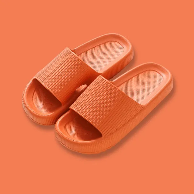 Yeknu Women Thick Platform Slippers Summer Beach Eva Soft Sole Slide Sandals Leisure Men Ladies Indoor Bathroom Anti-slip Shoes