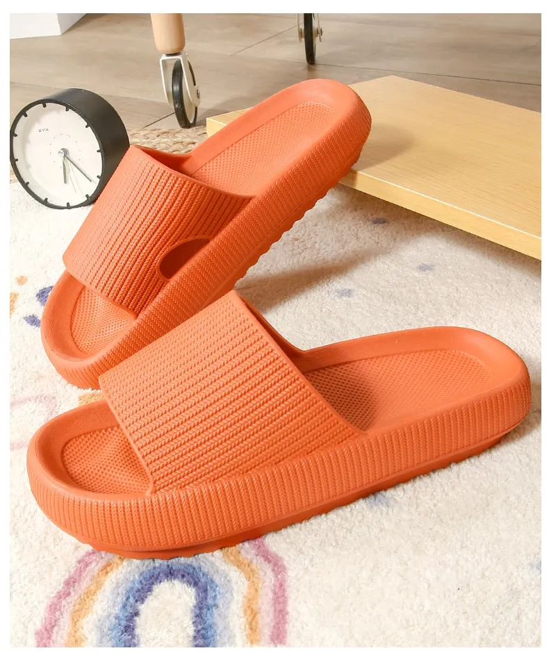 Yeknu Women Thick Platform Slippers Summer Beach Eva Soft Sole Slide Sandals Leisure Men Ladies Indoor Bathroom Anti-slip Shoes