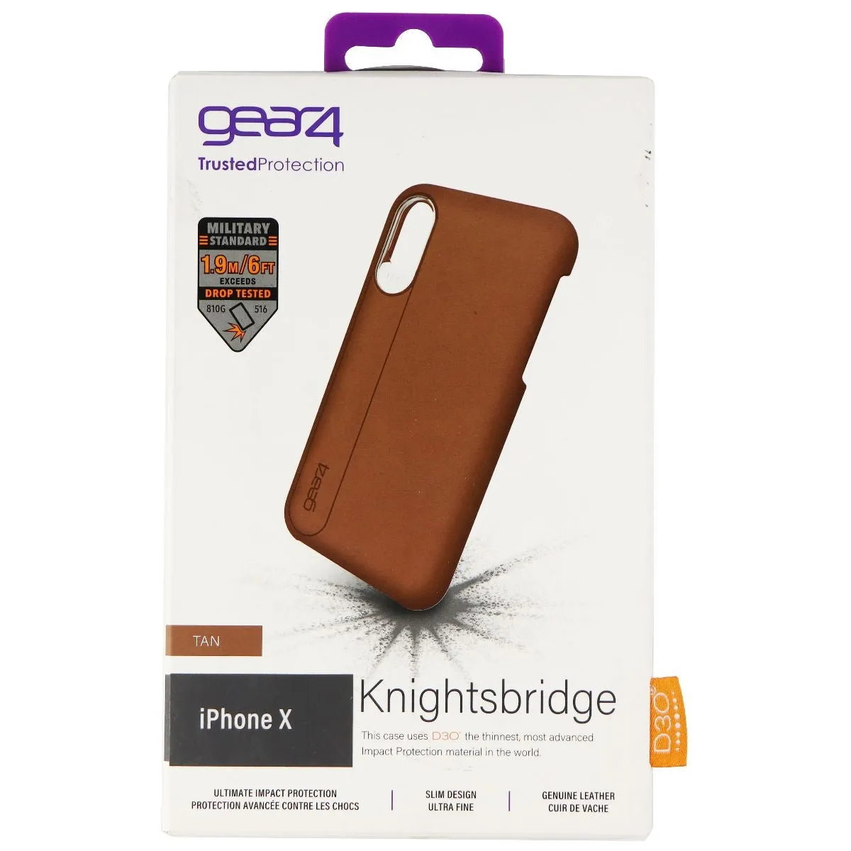 ZAGG Knightsbridge Series Case for Apple iPhone Xs/X Smartphones - Tan